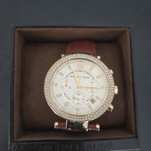 Michael Kors Gold and Brown Watch